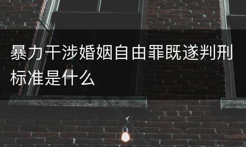 暴力干涉婚姻自由罪既遂判刑标准是什么