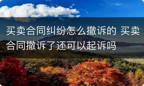 买卖合同纠纷怎么撤诉的 买卖合同撤诉了还可以起诉吗
