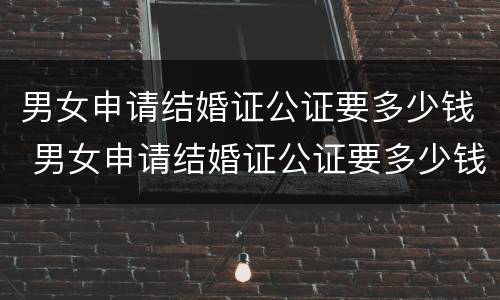 男女申请结婚证公证要多少钱 男女申请结婚证公证要多少钱呢