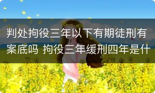 判处拘役三年以下有期徒刑有案底吗 拘役三年缓刑四年是什么意思