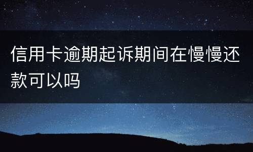 信用卡逾期起诉期间在慢慢还款可以吗