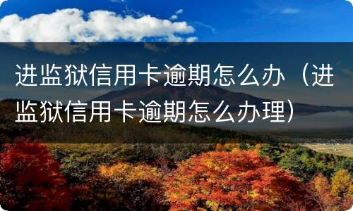 进监狱信用卡逾期怎么办（进监狱信用卡逾期怎么办理）