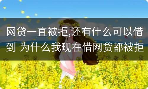 网贷一直被拒,还有什么可以借到 为什么我现在借网贷都被拒了