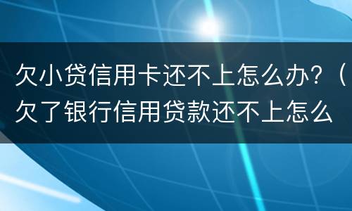 欠小贷信用卡还不上怎么办?（欠了银行信用贷款还不上怎么办）