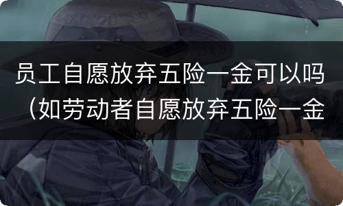 员工自愿放弃五险一金可以吗（如劳动者自愿放弃五险一金,怎么处理）