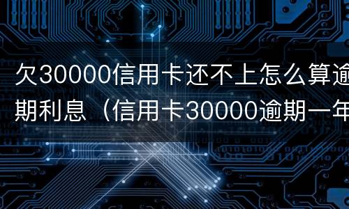 欠30000信用卡还不上怎么算逾期利息（信用卡30000逾期一年还多少）