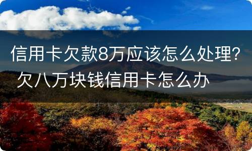 信用卡欠款8万应该怎么处理？ 欠八万块钱信用卡怎么办