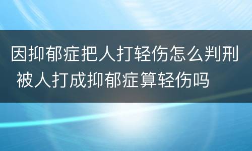 因抑郁症把人打轻伤怎么判刑 被人打成抑郁症算轻伤吗