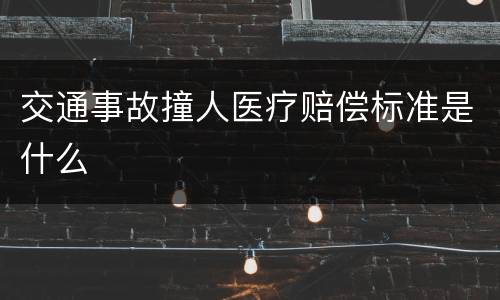 交通事故撞人医疗赔偿标准是什么