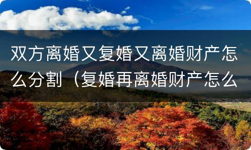 双方离婚又复婚又离婚财产怎么分割（复婚再离婚财产怎么分割）