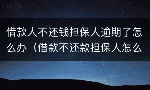 借款人不还钱担保人逾期了怎么办（借款不还款担保人怎么办）