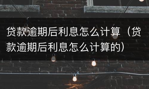 贷款逾期后利息怎么计算（贷款逾期后利息怎么计算的）