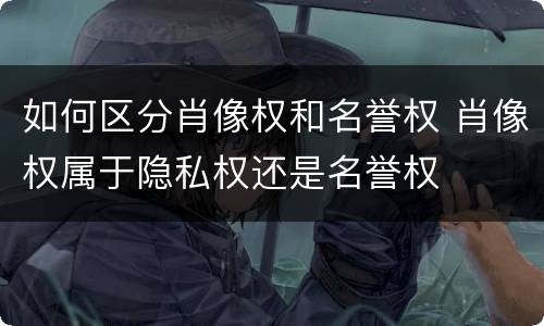 如何区分肖像权和名誉权 肖像权属于隐私权还是名誉权