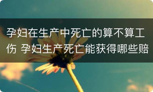 孕妇在生产中死亡的算不算工伤 孕妇生产死亡能获得哪些赔偿