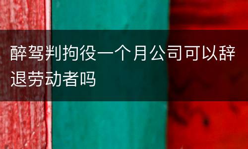 醉驾判拘役一个月公司可以辞退劳动者吗