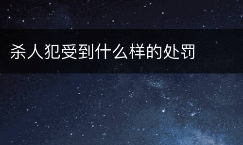 杀人犯受到什么样的处罚