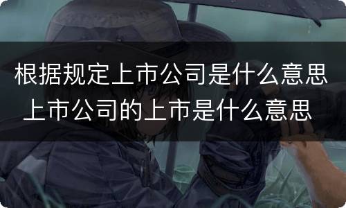 根据规定上市公司是什么意思 上市公司的上市是什么意思