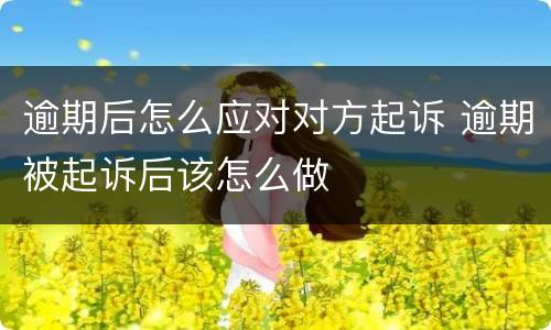 逾期后怎么应对对方起诉 逾期被起诉后该怎么做