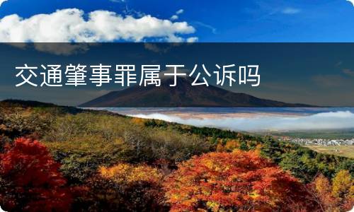 交通肇事罪属于公诉吗