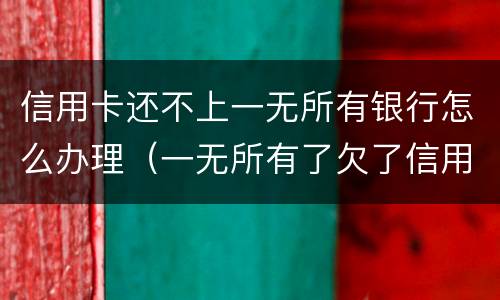 信用卡还不上一无所有银行怎么办理（一无所有了欠了信用卡怎么办）