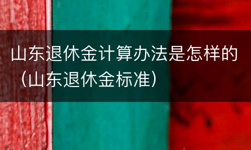 山东退休金计算办法是怎样的（山东退休金标准）