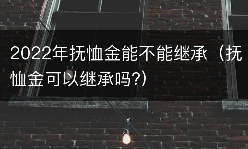 2022年抚恤金能不能继承（抚恤金可以继承吗?）