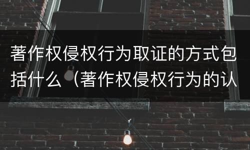 著作权侵权行为取证的方式包括什么（著作权侵权行为的认定）