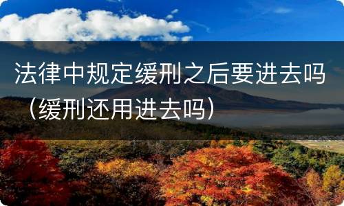 法律中规定缓刑之后要进去吗（缓刑还用进去吗）