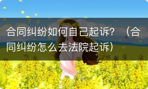 合同纠纷如何自己起诉？（合同纠纷怎么去法院起诉）