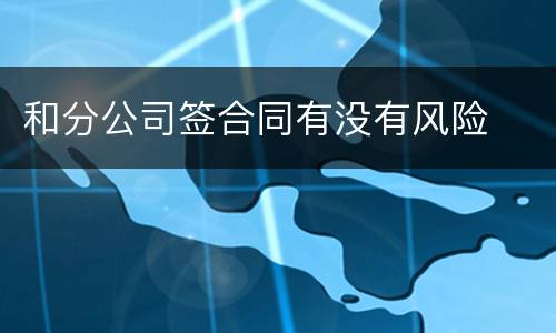 和分公司签合同有没有风险