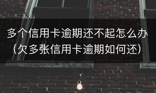 多个信用卡逾期还不起怎么办（欠多张信用卡逾期如何还）