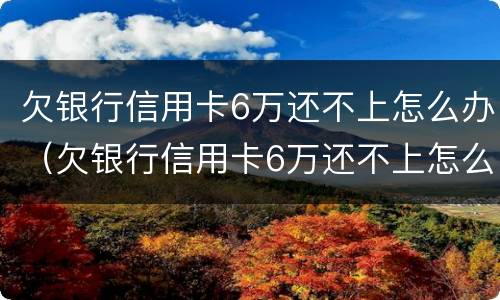 欠银行信用卡6万还不上怎么办（欠银行信用卡6万还不上怎么办呢）