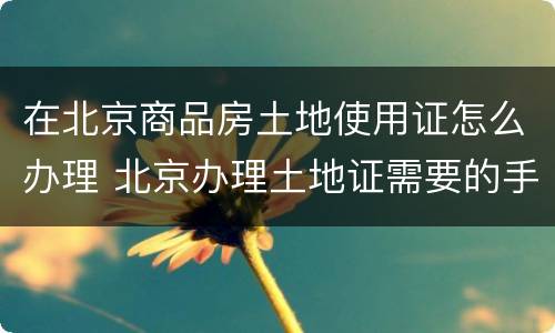 在北京商品房土地使用证怎么办理 北京办理土地证需要的手续