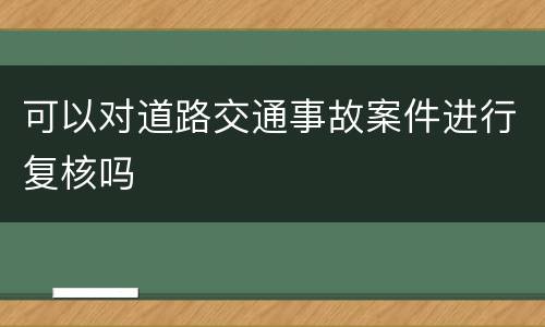 可以对道路交通事故案件进行复核吗