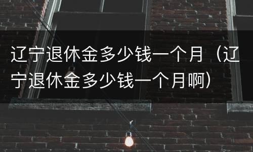 辽宁退休金多少钱一个月（辽宁退休金多少钱一个月啊）