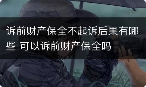 诉前财产保全不起诉后果有哪些 可以诉前财产保全吗