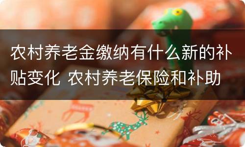 农村养老金缴纳有什么新的补贴变化 农村养老保险和补助