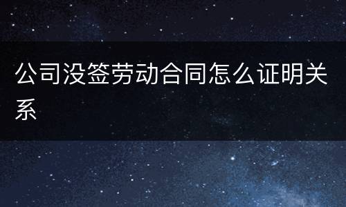 公司没签劳动合同怎么证明关系