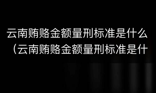 云南贿赂金额量刑标准是什么（云南贿赂金额量刑标准是什么规定）