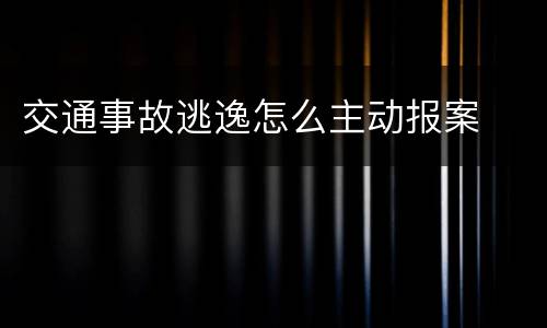 交通事故逃逸怎么主动报案