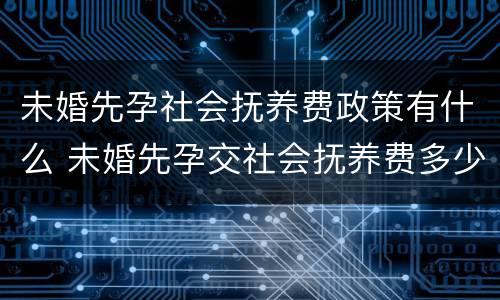 未婚先孕社会抚养费政策有什么 未婚先孕交社会抚养费多少钱