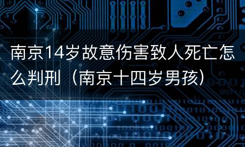 南京14岁故意伤害致人死亡怎么判刑（南京十四岁男孩）