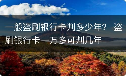 一般盗刷银行卡判多少年？ 盗刷银行卡一万多可判几年