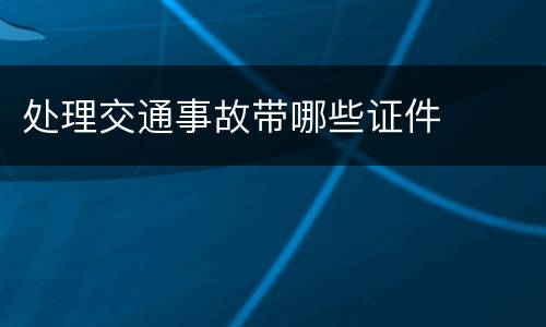 处理交通事故带哪些证件