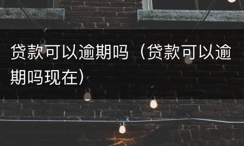 贷款可以逾期吗（贷款可以逾期吗现在）