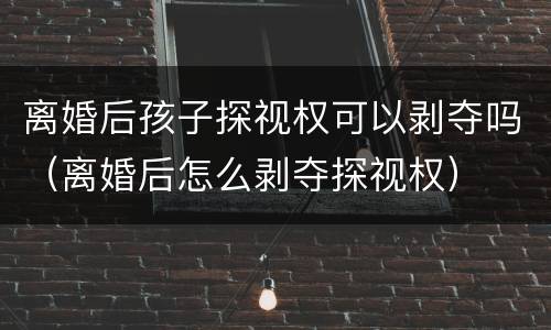 离婚后孩子探视权可以剥夺吗（离婚后怎么剥夺探视权）