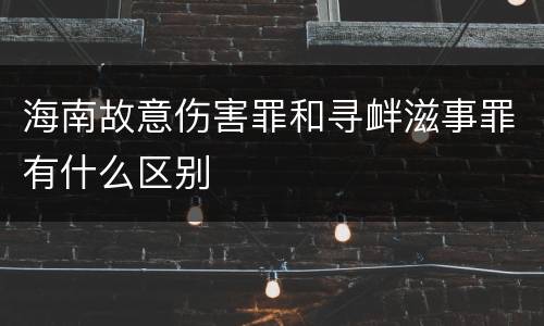 海南故意伤害罪和寻衅滋事罪有什么区别