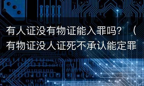 有人证没有物证能入罪吗？（有物证没人证死不承认能定罪吗）