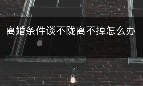 离婚条件谈不陇离不掉怎么办