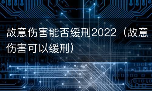故意伤害能否缓刑2022（故意伤害可以缓刑）